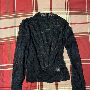 Black Lace Women's Blouse